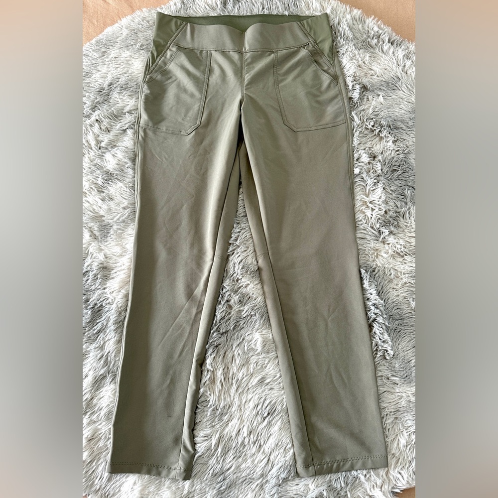 Women’s Olive Straight-Leg Pull-On Pants